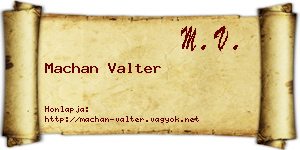 Machan Valter névjegykártya